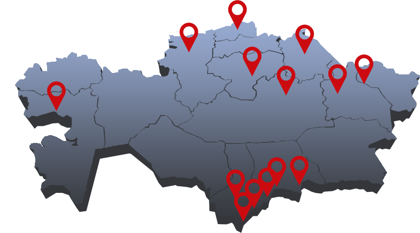Карта объектов Казахстана